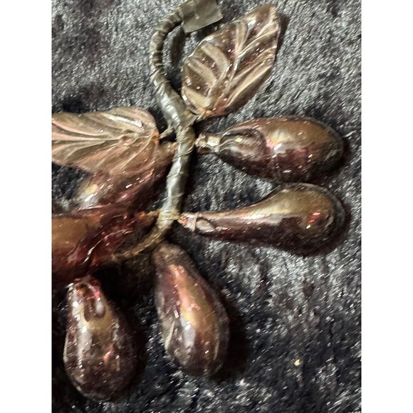 Vintage Murano Glass Grapes Cluster Table Decor Purple - Picture 5 of 7